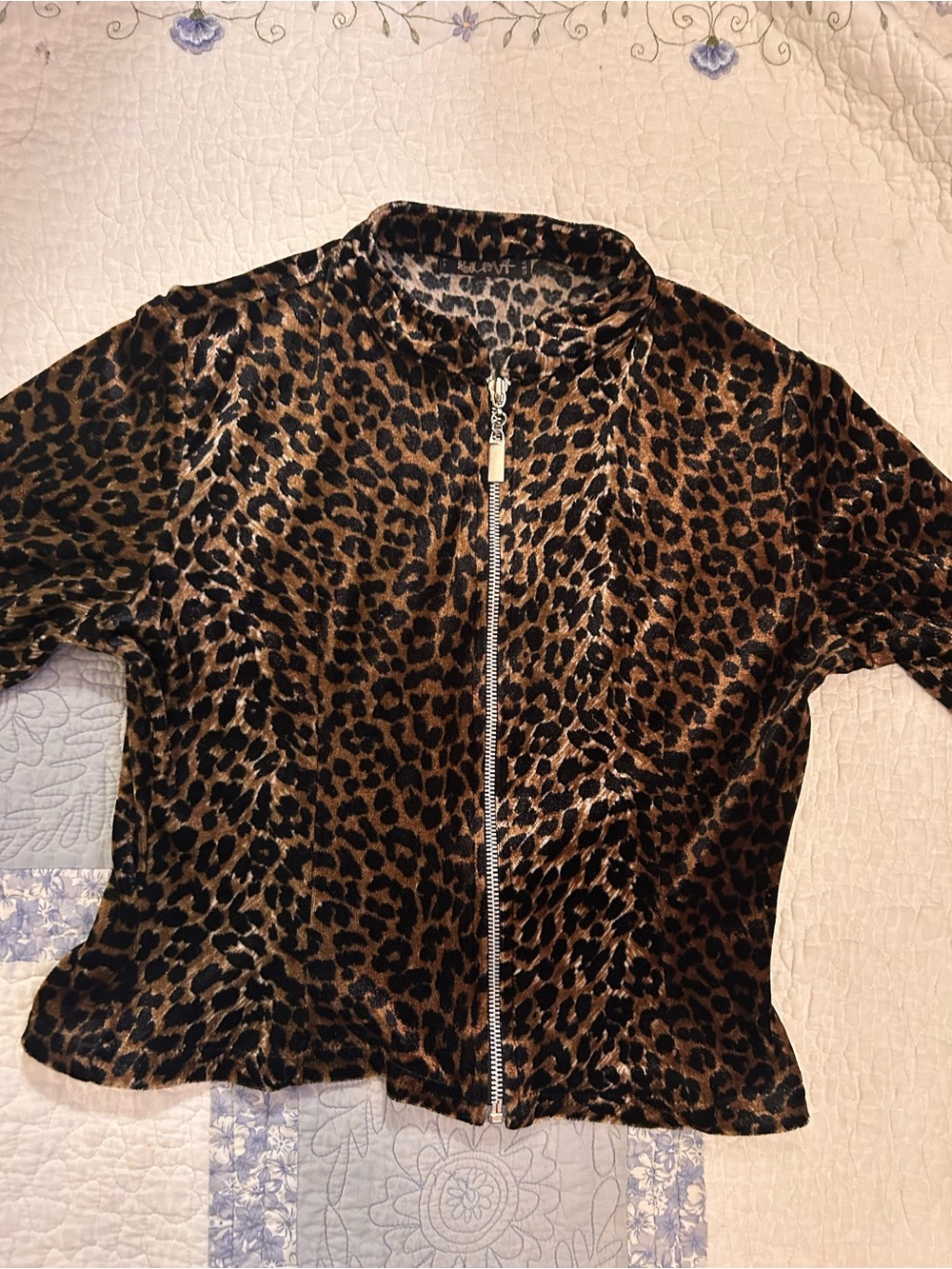 XOXO Leopard Print Bomber Jacket in Brown and Black